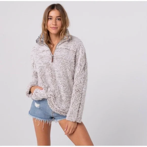 Thread & Supply Sherpa Pullover Sweatshirt Size Large L - Picture 1 of 9